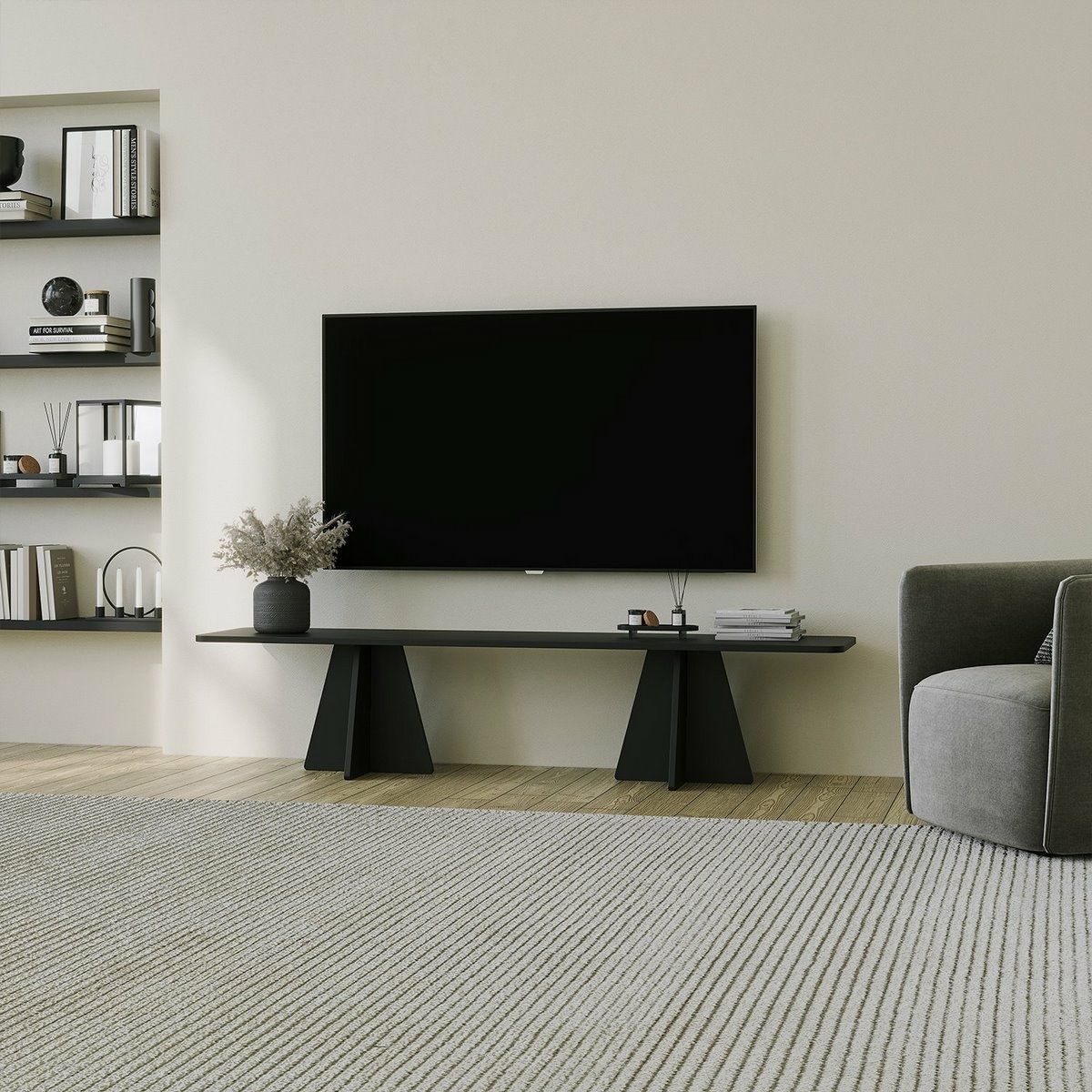 Televízny stolík Mushroom Black – Obrázok 3