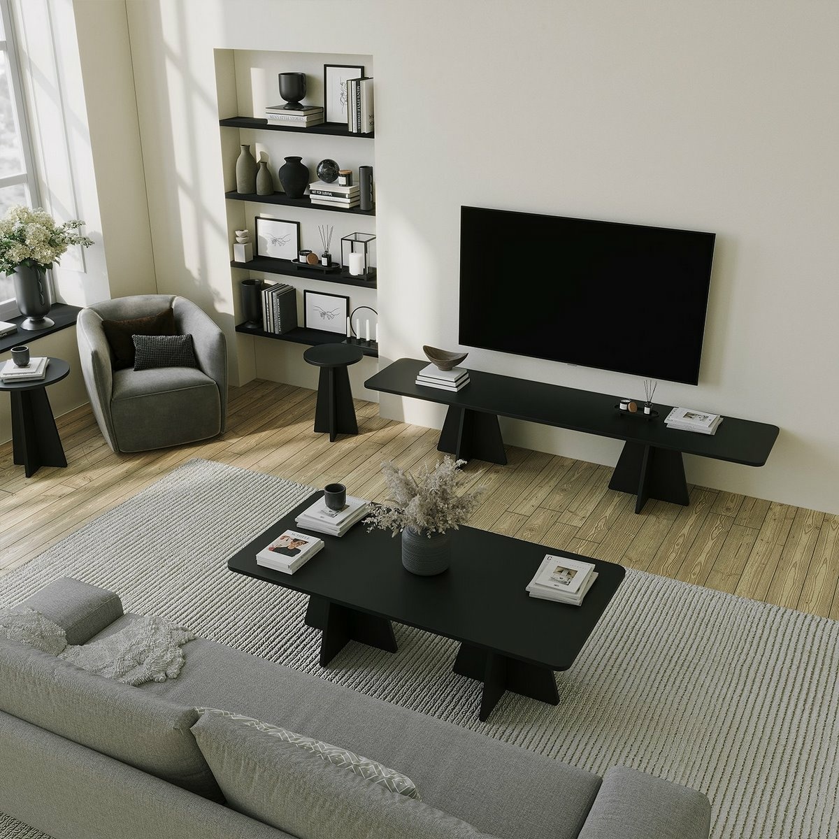 Televízny stolík Mushroom Black – Obrázok 4