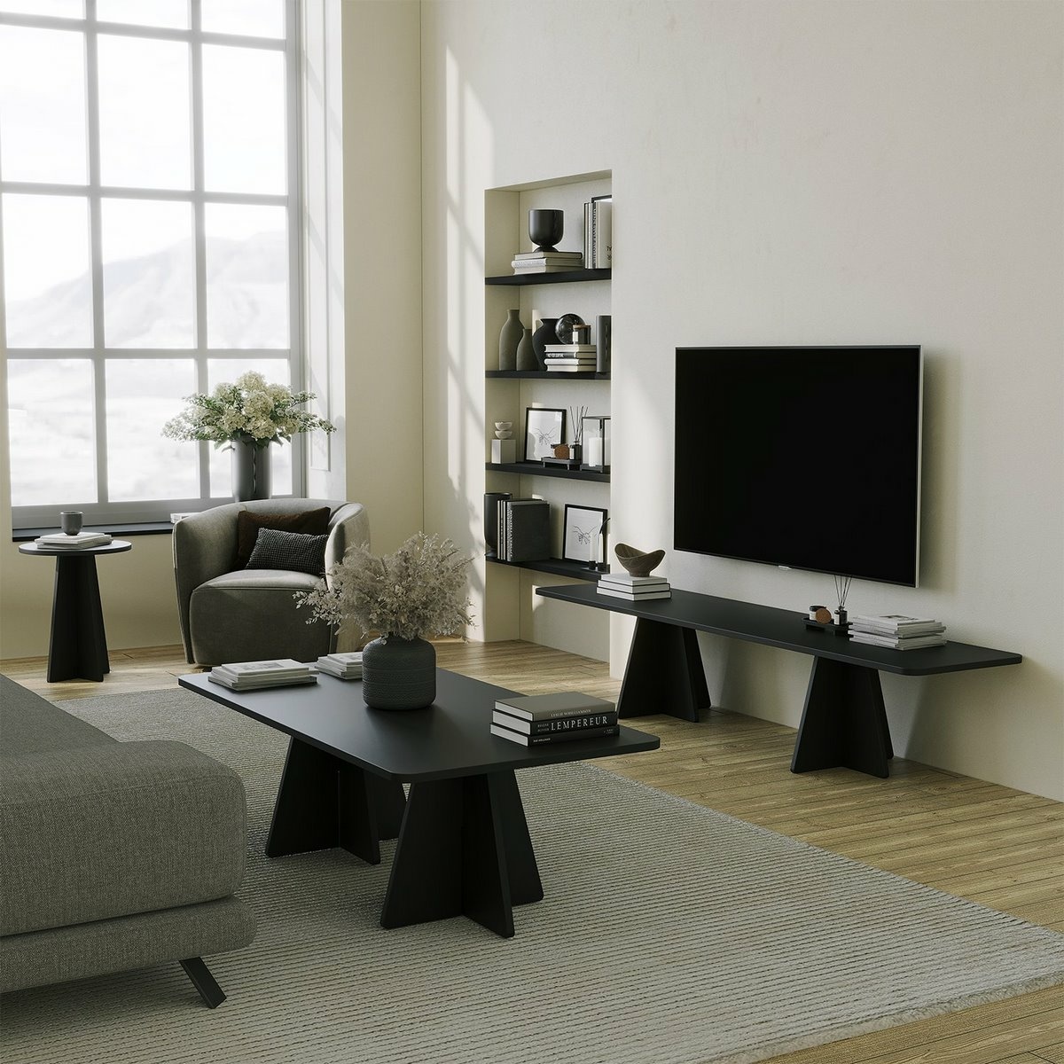 Televízny stolík Mushroom Black – Obrázok 5