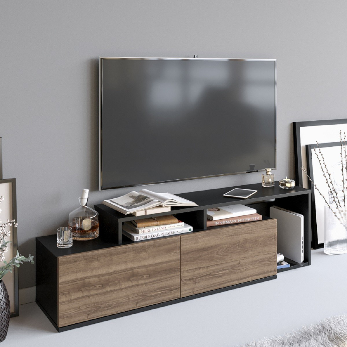 Televízny stolík Nexera Black – Obrázok 2