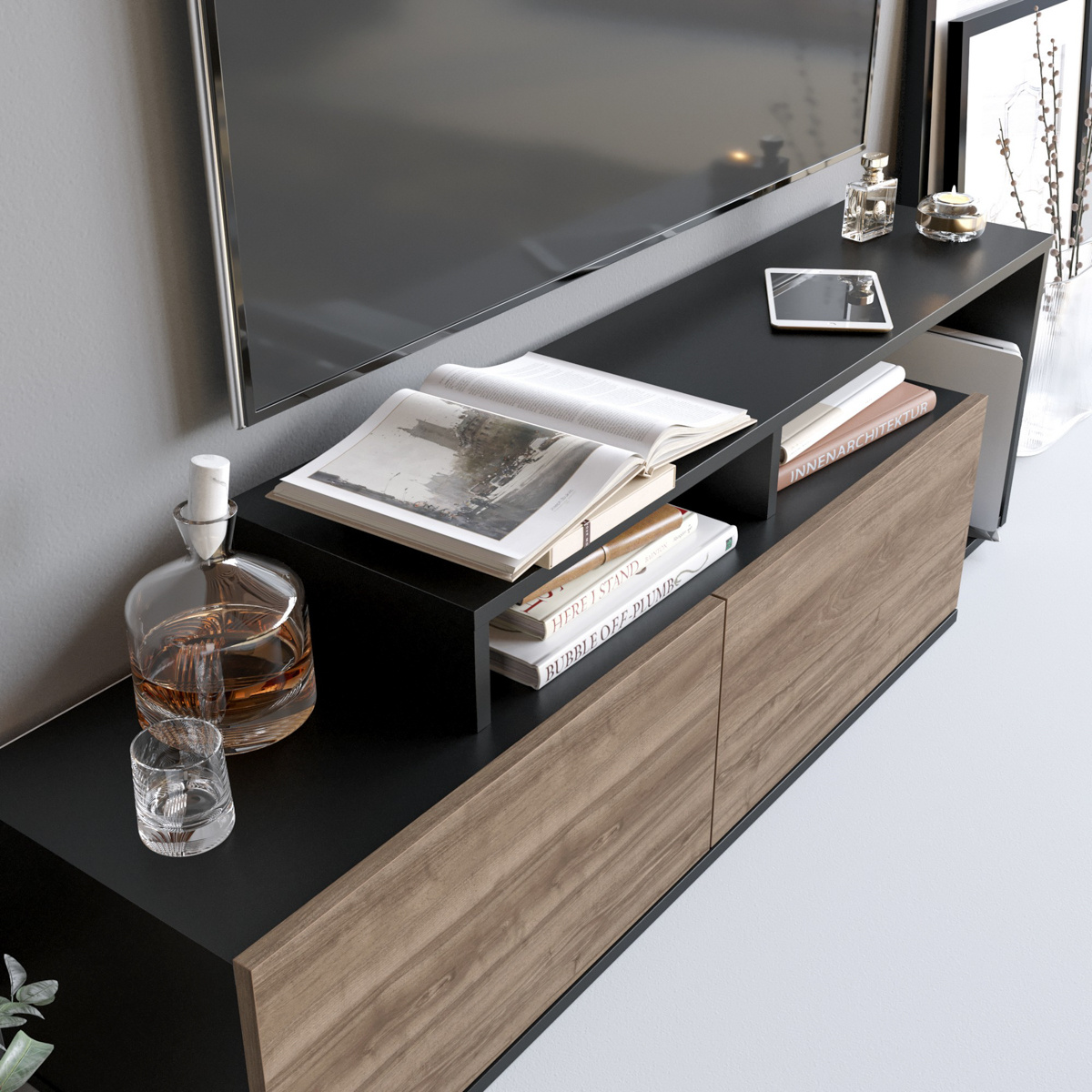 Televízny stolík Nexera Black – Obrázok 3