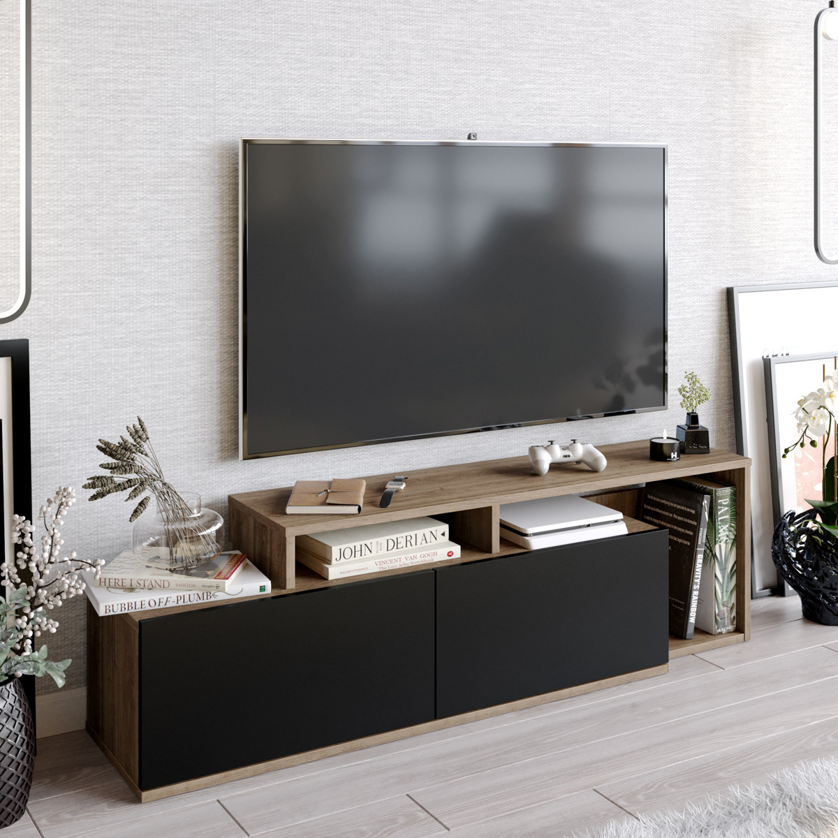 Televízny stolík Nexera Walnut – Obrázok 2