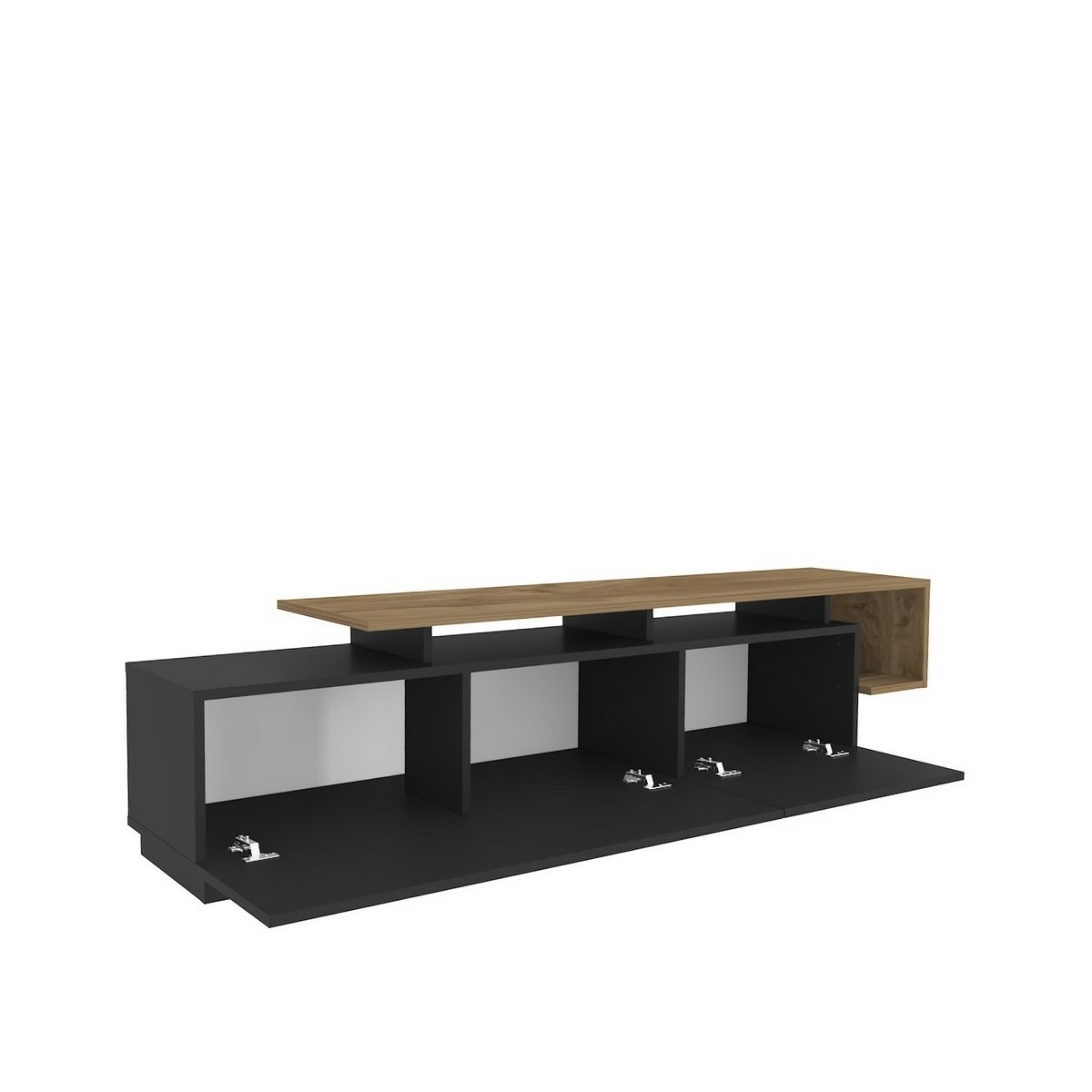 Televízny stolík Pia Black and Walnut – Obrázok 4