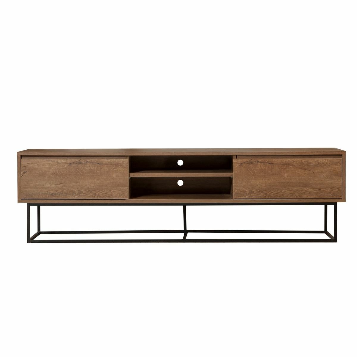 Televízny stolík Rodez Walnut and Black II, L – Obrázok 2