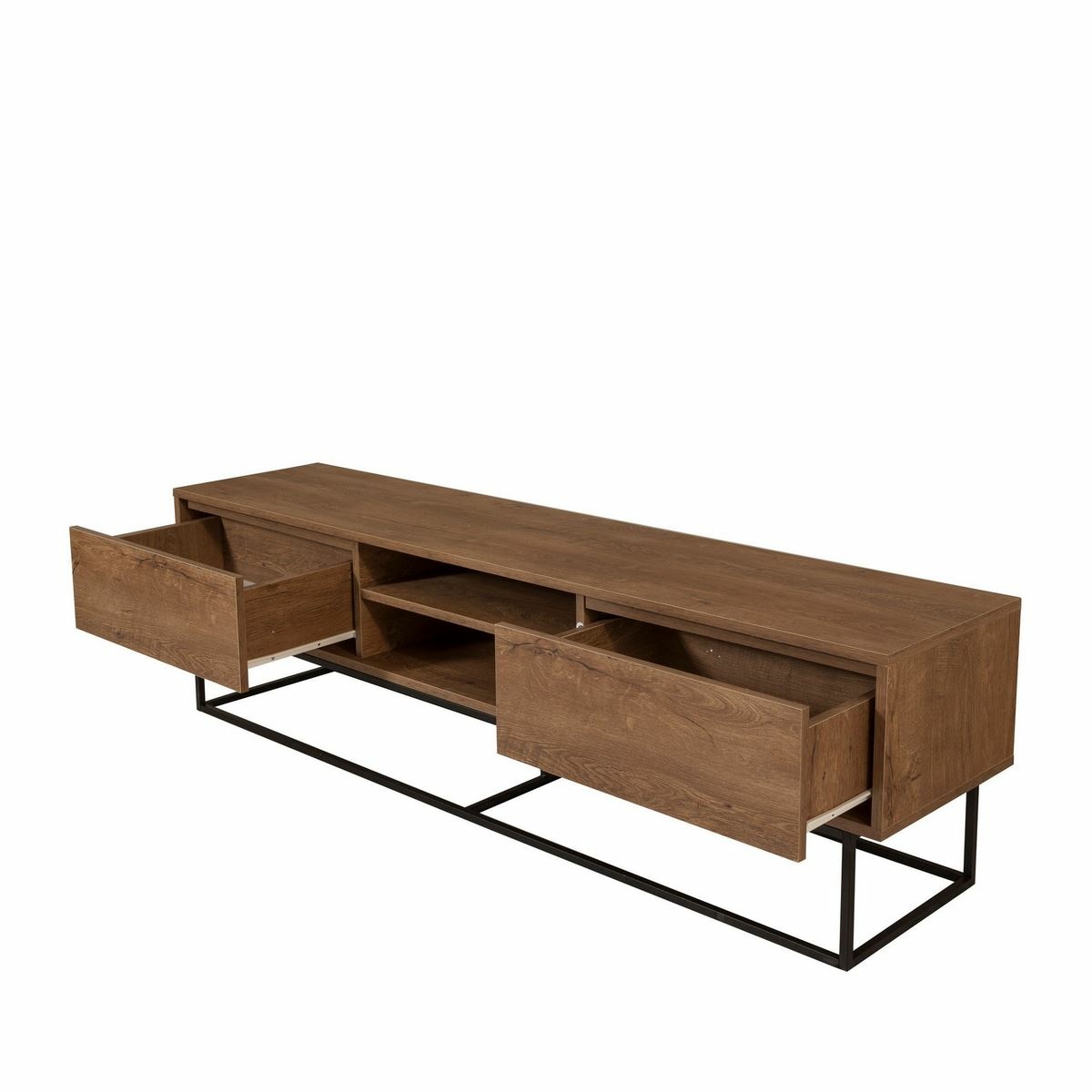 Televízny stolík Rodez Walnut and Black II, L – Obrázok 4