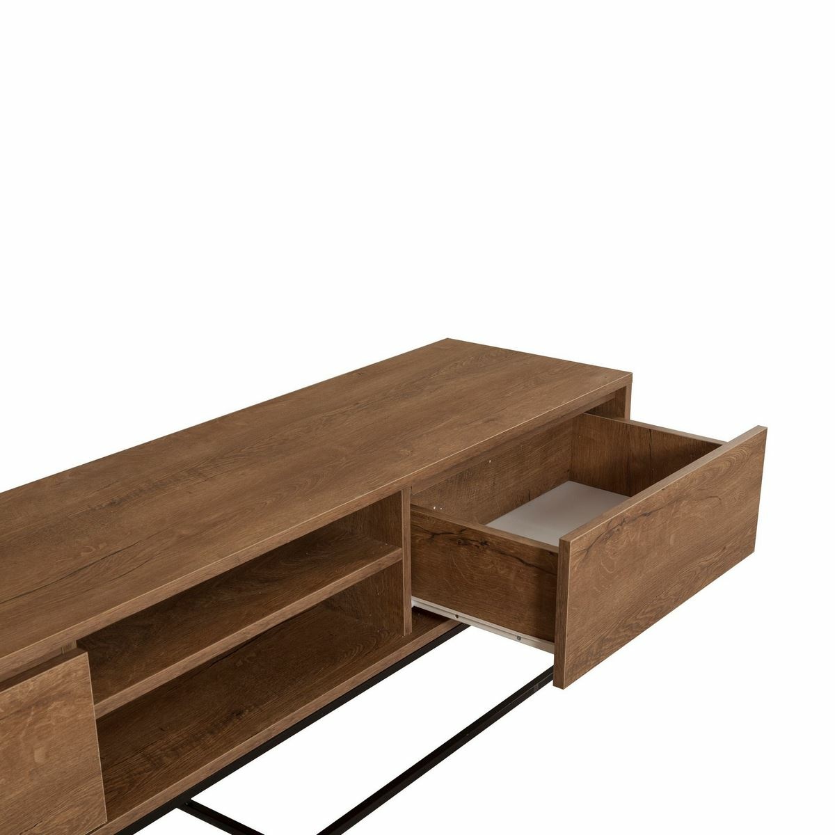 Televízny stolík Rodez Walnut and Black II, L – Obrázok 5