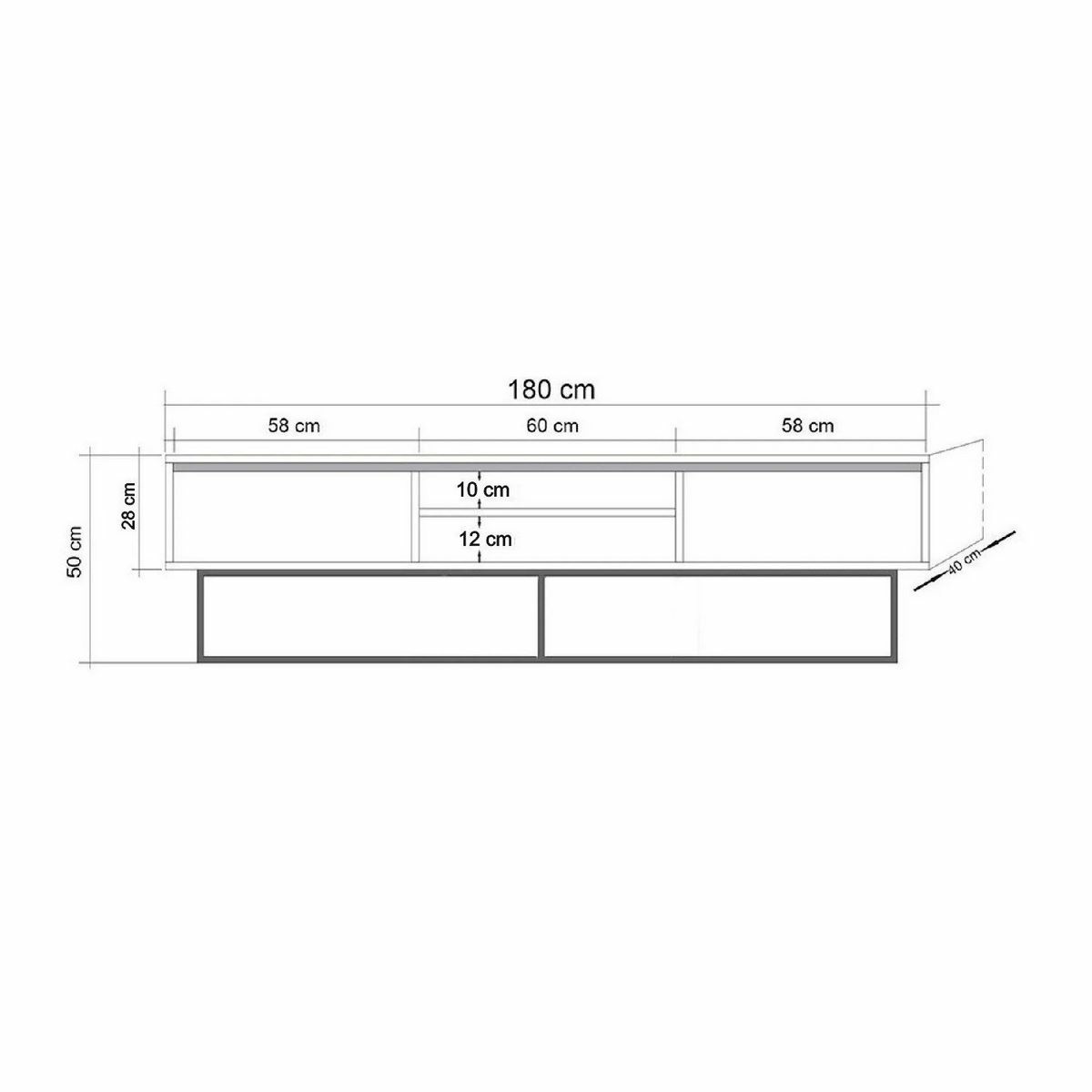 Televízny stolík Rodez Walnut and Black II, L – Obrázok 6