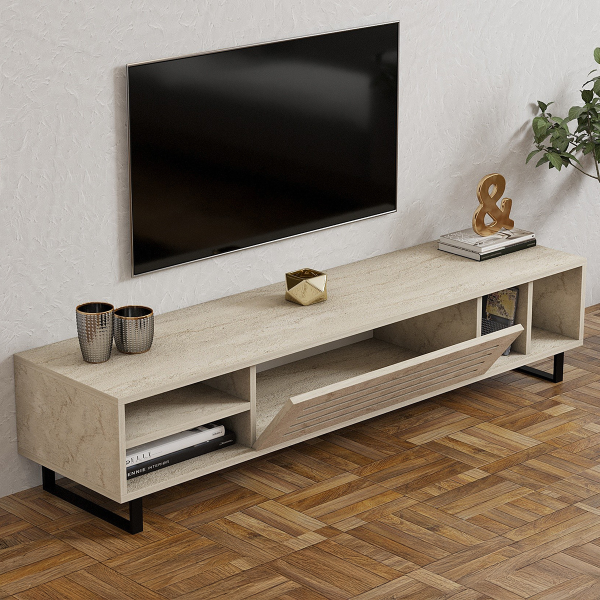 Televízny stolík Safir Travertine – Obrázok 4