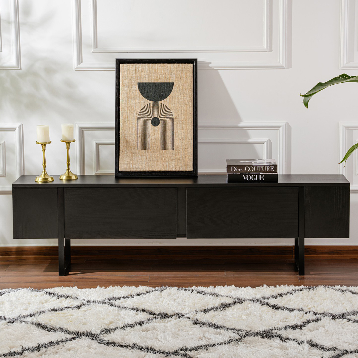 Televízny stolík Serenity Wood Black – Obrázok 6