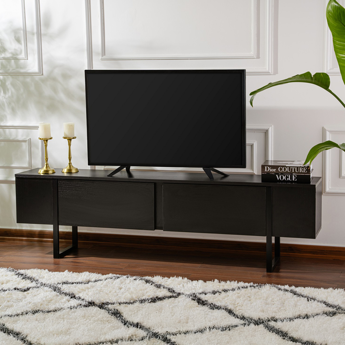 Televízny stolík Serenity Wood Black – Obrázok 8