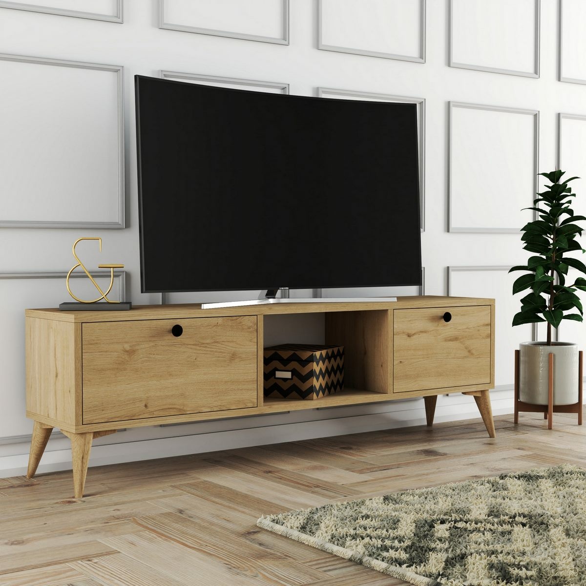 Televízny stolík Siena Oak – Obrázok 2