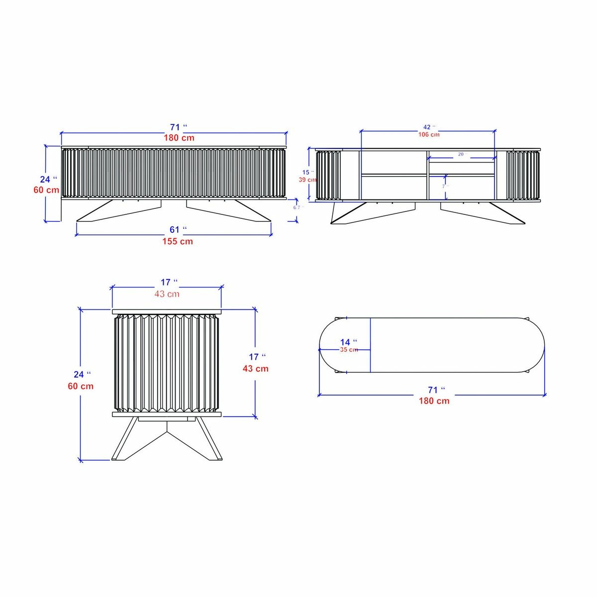 Televízny stolík Stor Sapphire Oak and White – Obrázok 9