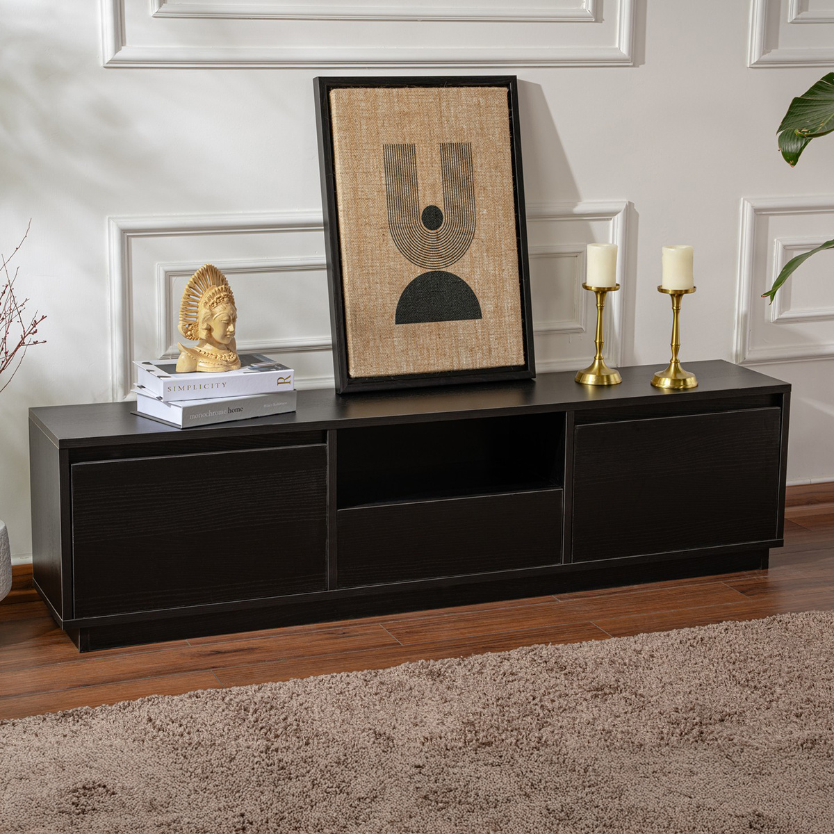 Televízny stolík Vanguard Wood Black – Obrázok 5