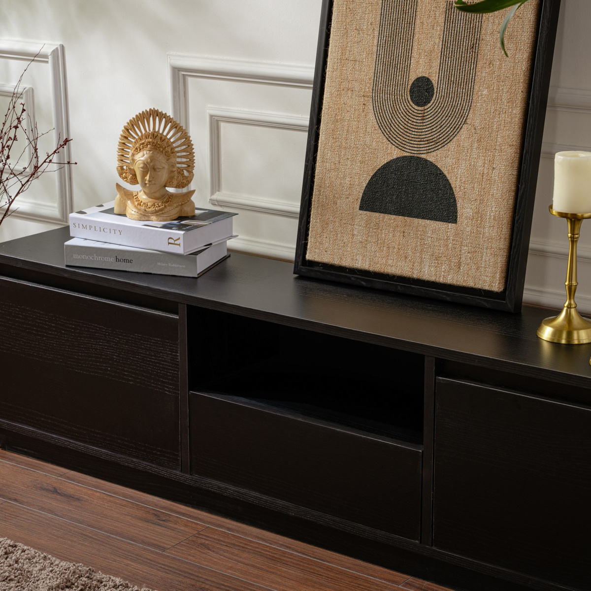 Televízny stolík Vanguard Wood Black – Obrázok 9