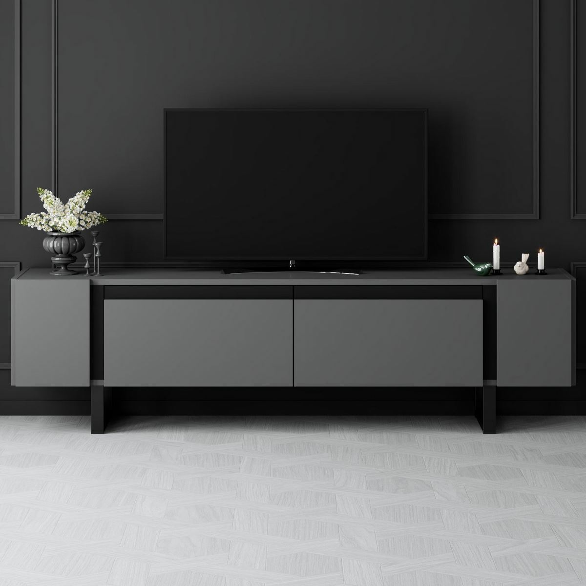 Televízny stolík Yildiz Anthracite and Black – Obrázok 2