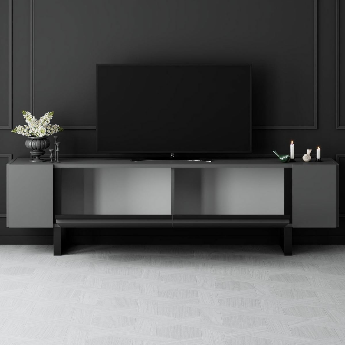 Televízny stolík Yildiz Anthracite and Black – Obrázok 4
