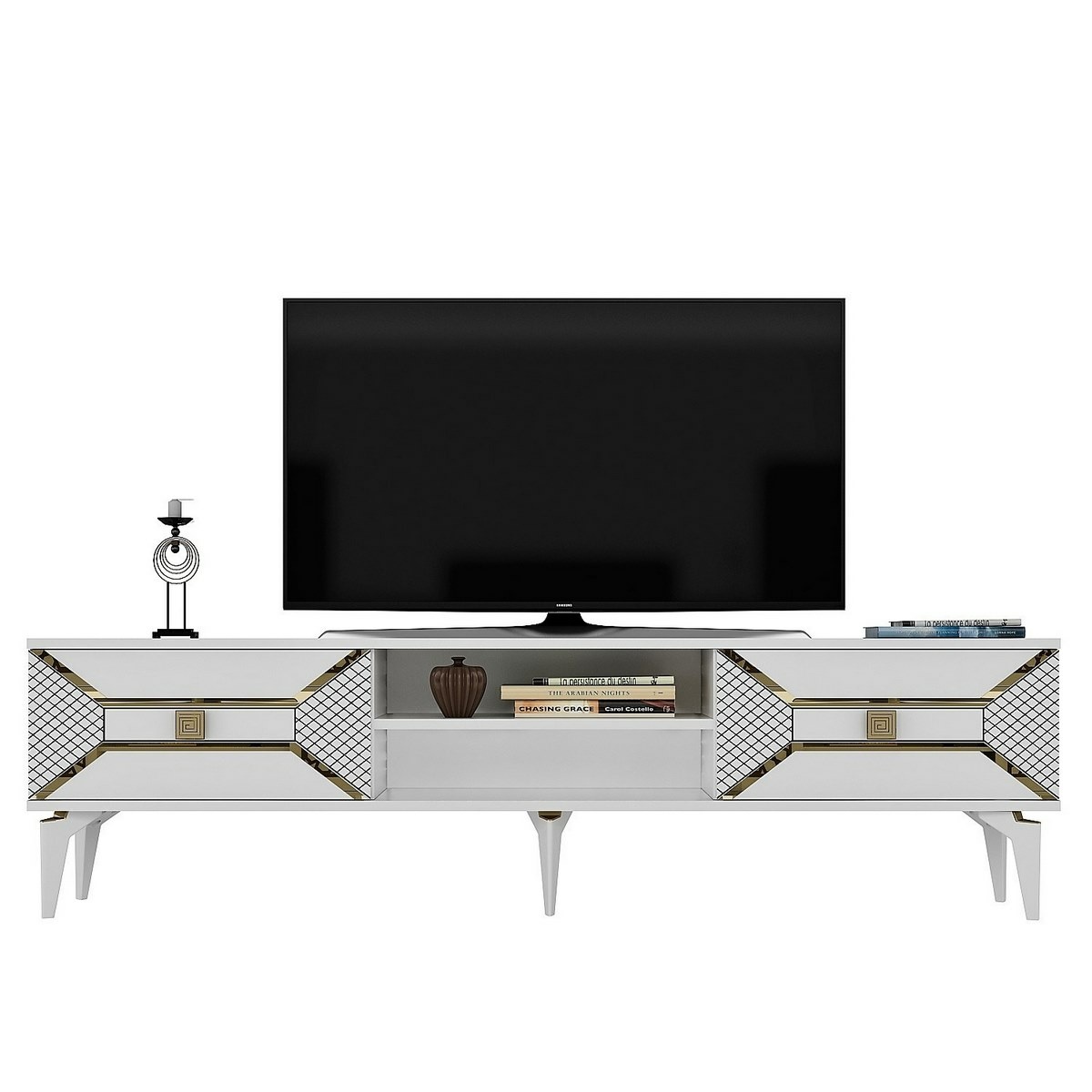 Televízny stolík Yumedi White and Gold – Obrázok 2