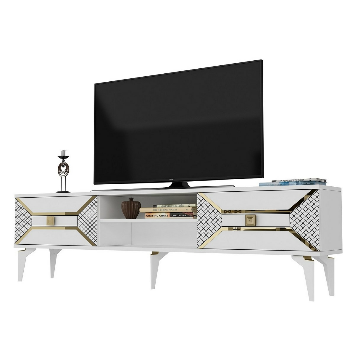 Televízny stolík Yumedi White and Gold – Obrázok 4