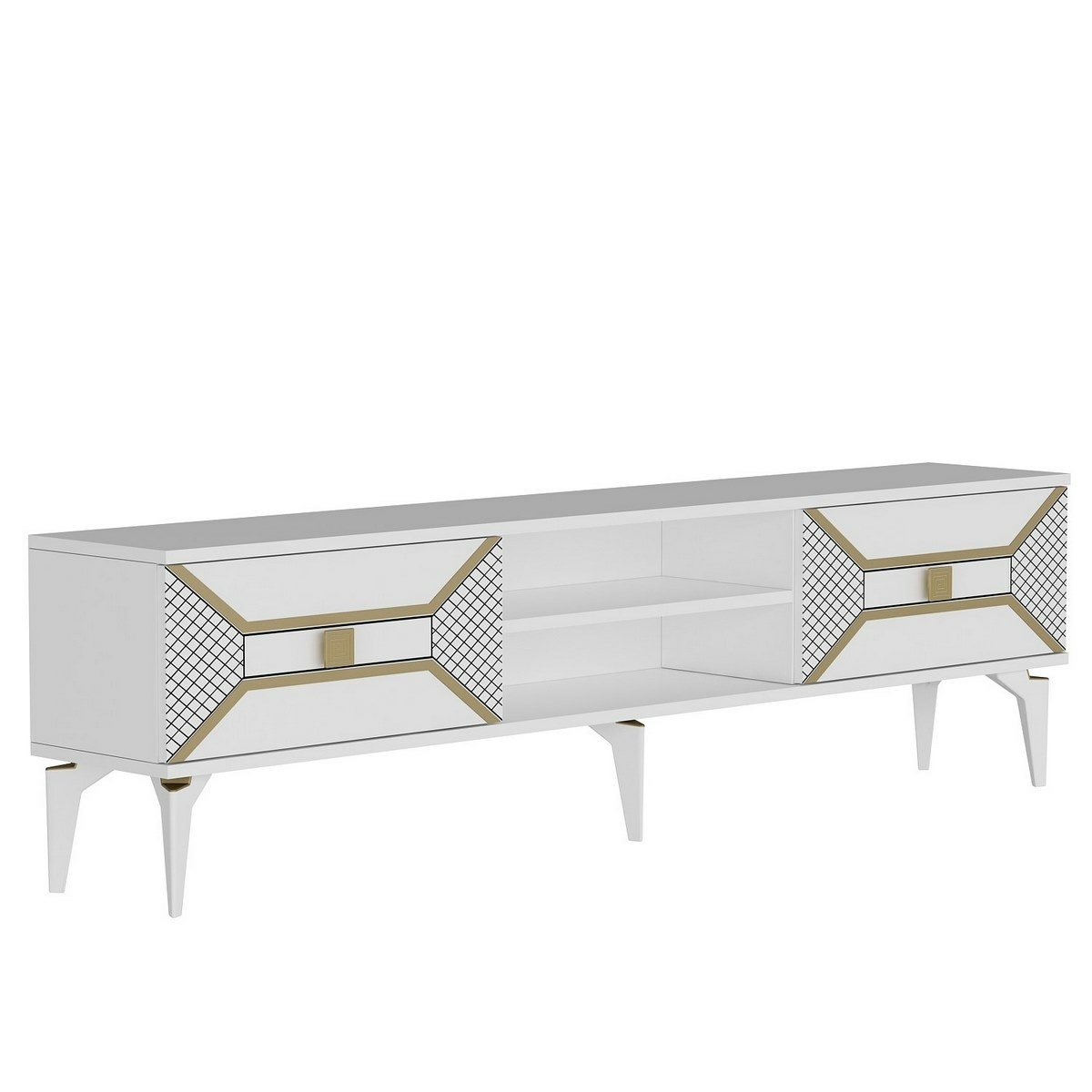 Televízny stolík Yumedi White and Gold