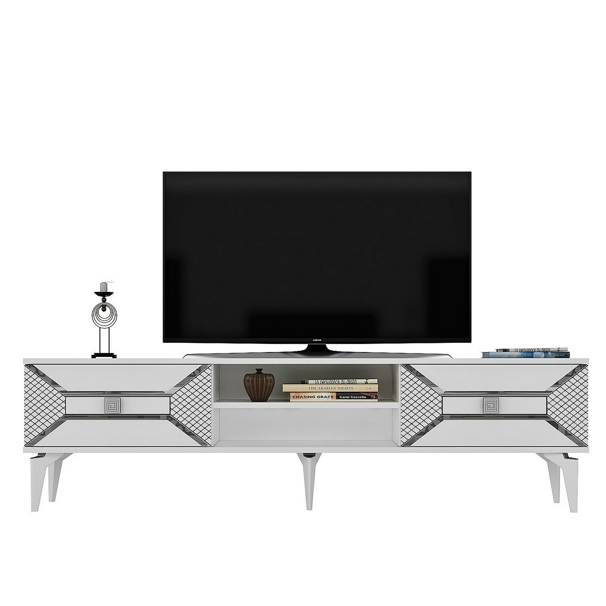 Televízny stolík Yumedi White and Silver – Obrázok 2
