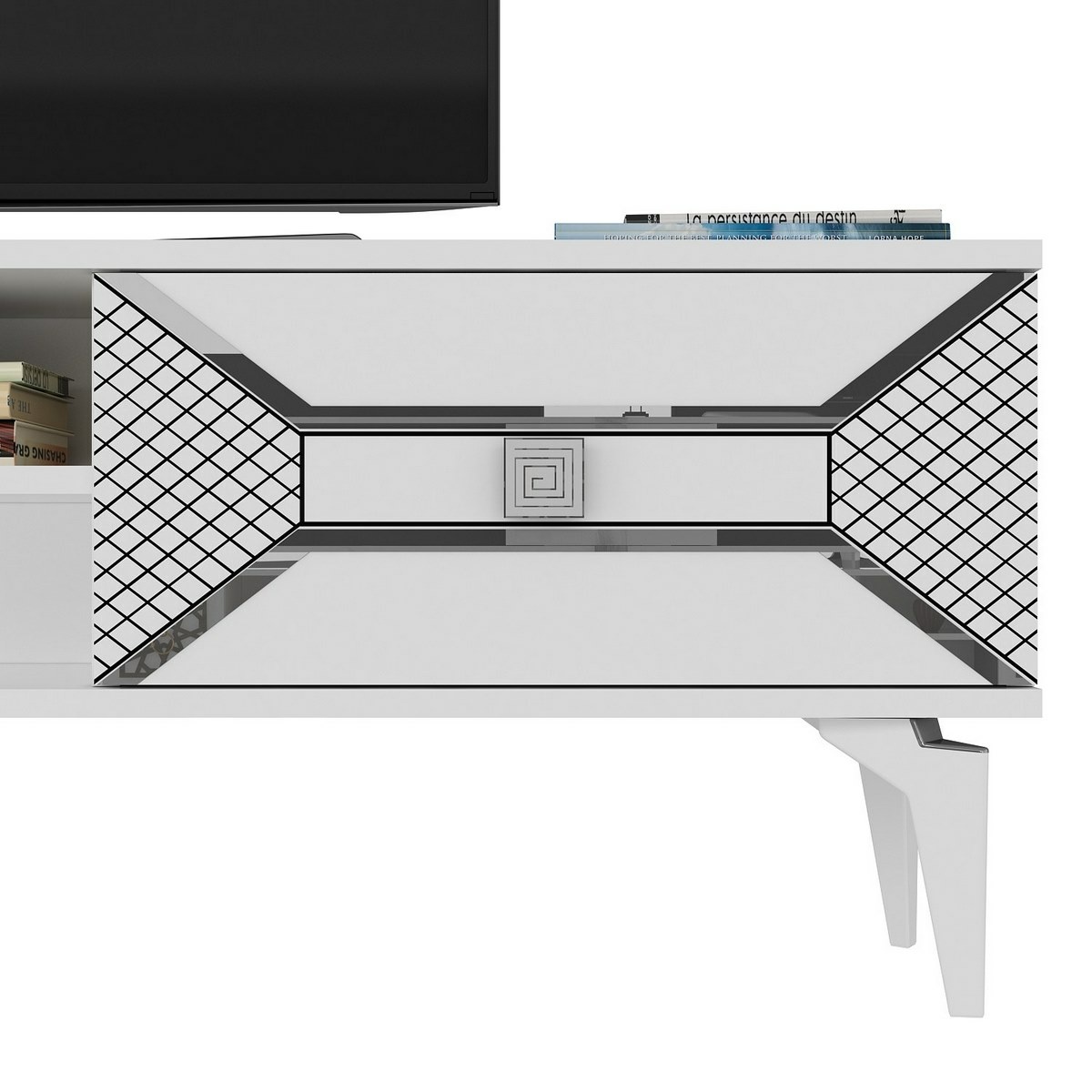 Televízny stolík Yumedi White and Silver – Obrázok 3