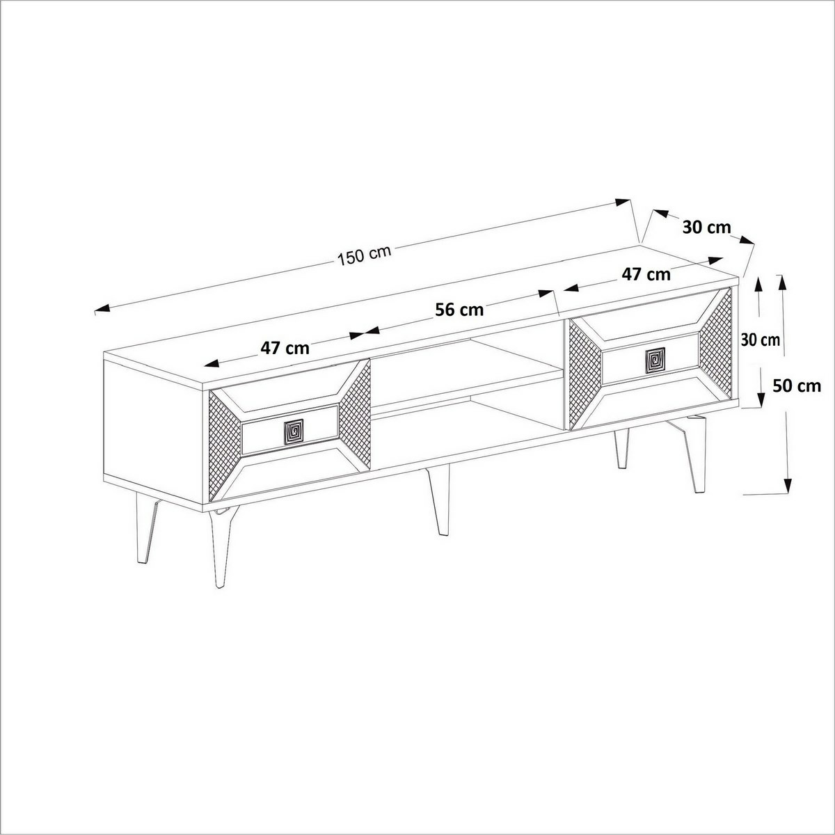 Televízny stolík Yumedi White and Silver – Obrázok 6