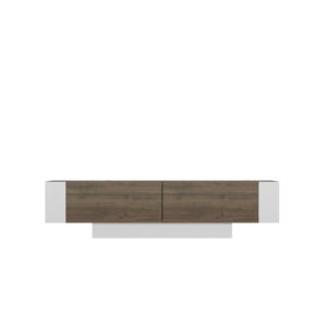 Televízny stolík s poličkami Matera White and Walnut