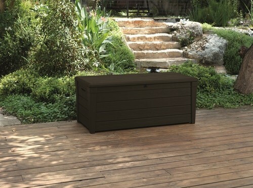 Záhradný úložný box Keter BRIGHTWOOD 454 l, hnedý – Obrázok 3
