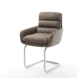 Jedálenská stolička Abelia-Flex s opierkami mikrovlákno taupe vintage