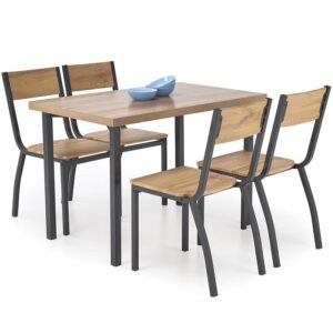 Jedálenská zostava Milton 1+4 70×110 prírodné/čierna