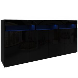 Komoda Izumi 175 BL čierna mat/lesk