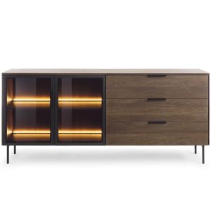 Komoda Lumi C 181 2d3s + Led Dub Dunin + Čierna