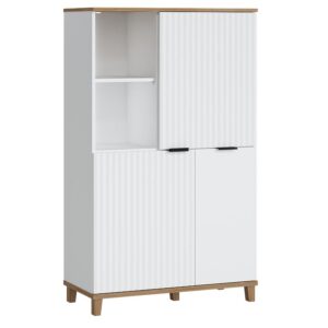 Komoda Plissee PLIK04 3D biela alpin/dub grandson