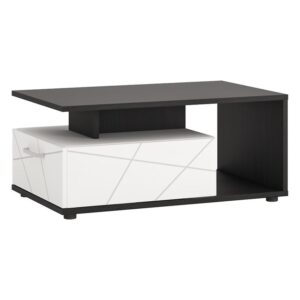 Konferenčný stolík Venezia VENT01 1S biela alpská/dub vicenza čierna /mdf biela L