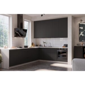Kuchynská linka Aria BL/WH 260×230 cm bez kuchynskej dosky