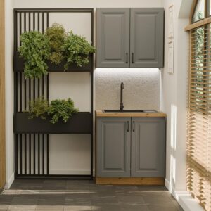Kuchynská Linka Stilo dust grey/Artisan 80 cm bez pracovnej dosky