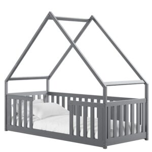 Posteľ Domček Bee 90×200 sivá