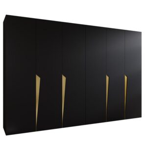 Skriňa Piano 1-300 (2×150) čierna/zlatá