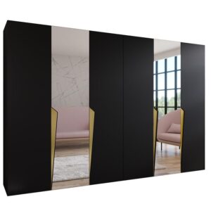 Skriňa Piano 2-300 (2×150) čierna/zlatá