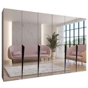 Skriňa Piano 3-300 (2×150) kašmír/čierna