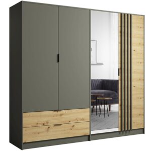 Skriňa Rimini 4d2s Šedá/Dub Artisan