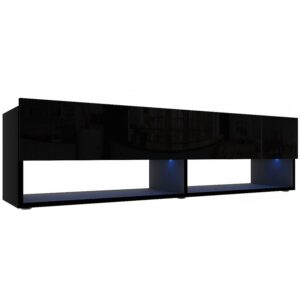 TV stolík Izumi 140 BL čierna mat/lesk