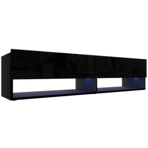 TV stolík Izumi 175 BL čierna mat/lesk