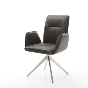 Otočná jedálenská stolička Vinja-Flex mikrovlákno antracitová vintage