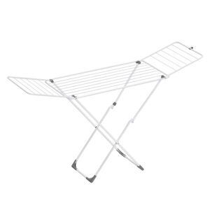 SONGMICS Skladací sušiak na bielizeň s krídlami 182 x 103 x 50 cm biely