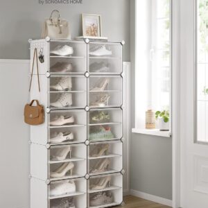 SONGMICS Modulárna botníková skriňa s 10 priehradkami, 83 x 156 x 32 cm, biela