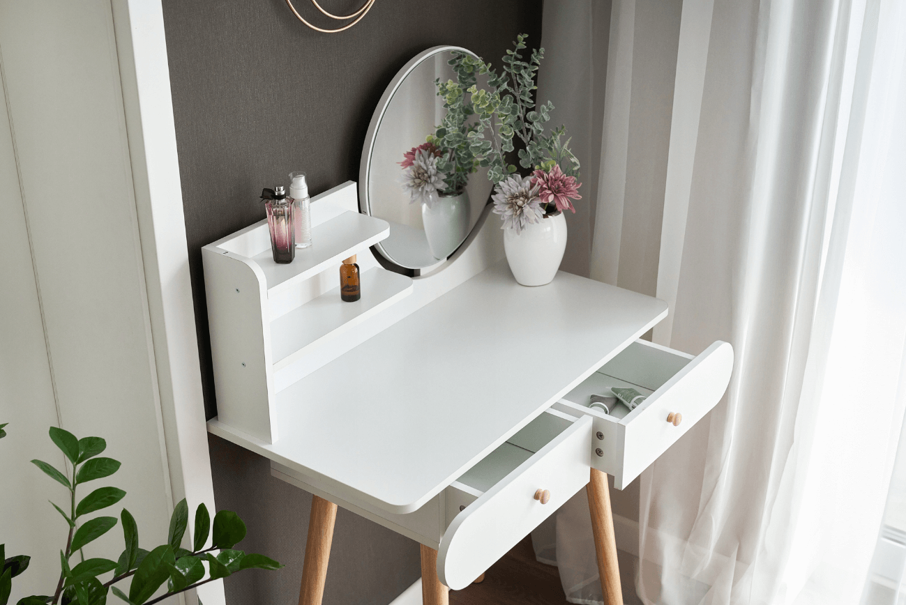 ArtJum Toaletný stolík SCANDI biela | CM-891920 – Obrázok 4