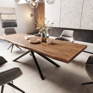 Jedálenský stôl Edge 260×100 XL akácia hnedá krížová podstava obdĺžnik