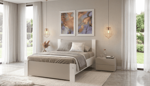 Elvisia Posteľ DEA s roštom | 90 x 200 cm Farba: Biela / dub artisan – Obrázok 8