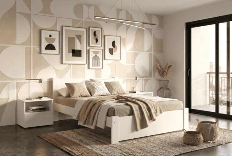 Elvisia Posteľ DEA s roštom | 90 x 200 cm Farba: Biela / dub artisan – Obrázok 5